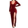 V-neck long-sleeved open candle chiffon party evening dress M88067