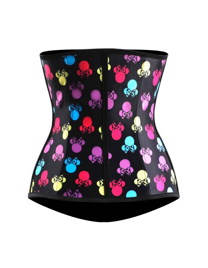 Women hot colorful print latex waist corsets M1303R
