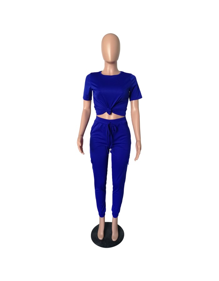 Summer Casual Two 2 Piece Sportswear Tracksuit Set M8469