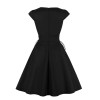 2023 Hepburn Style Embroidery Halloween Big Swing Crew-neck Vintage Dress 1986