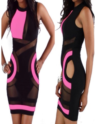 Colorful Design Adult Mini Women Bandage Bodycon Dress M3818