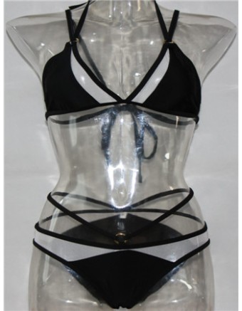Sexy Mesh Hollow-out Black Bikini M5337