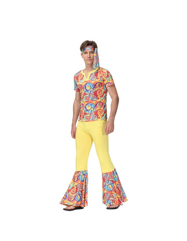 Suit Couple Disco Hippie Dance Performance Adult Costume MS1644 1645