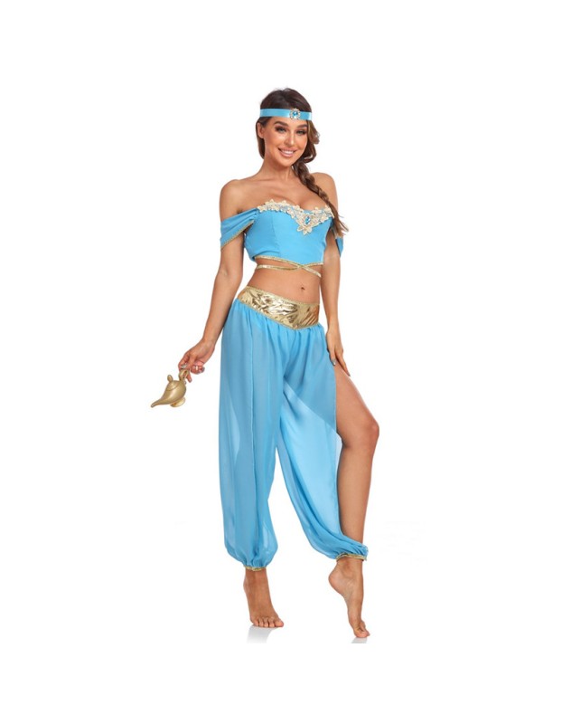 Sexy Aladdin Magic Lamp Princess Jasmine Dress Themed Halloween Costume SM20276
