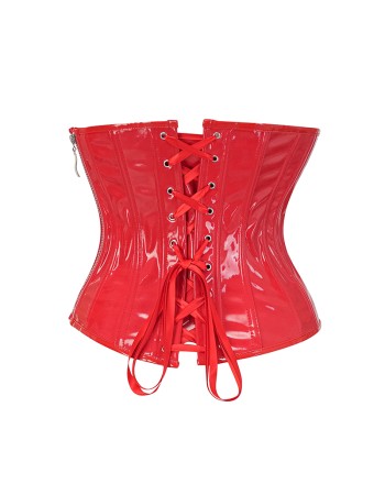 Steampunk Black PU Underbust Corset with Side Zipper Gothic Bustiers M22066