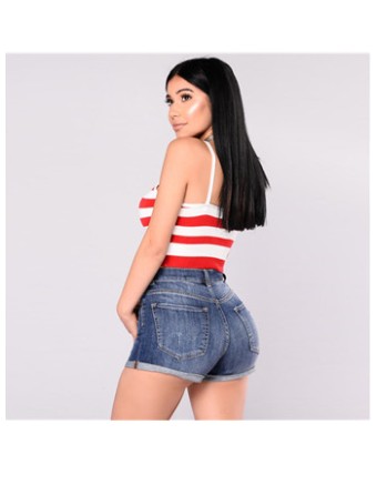Woma Flag Strapless Striped Casual Top Wear