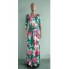 Sexy V-neck beautifully printed plus size and floor dress fashion women's clothing M8573