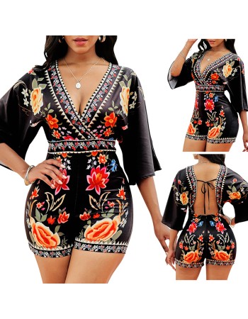 trending for women short black one piece jumpsuit M30125