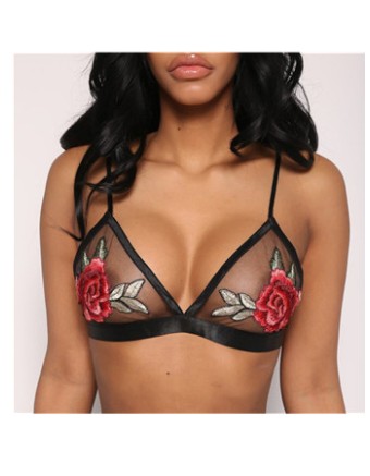EMBROIDERY FLOWER MESH SLING LINGERIE BR001