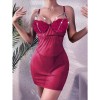 Sexy Halter Nightdress Pearl Sexy Dress Backless See-Through Nightdress YSF846