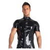 Men and Women Sexy Wetlook PVC Leather Tops Punk T-shirt Clubwear N969