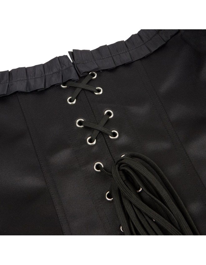 Black Sexy Gothic Overbust Bustiers and Corsets with Long Puff Sleeves WK2207