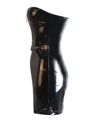 New Style Women Black Leather Dress M7269