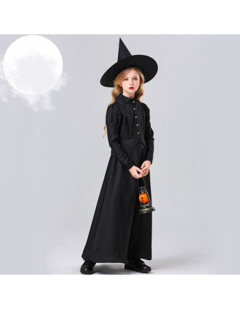 Halloween Witch Black Gauze Children's Costume Witch Cosplay Costume YM5616