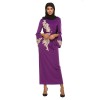 New Style Elegant Embroidered Beaded Trumpet Sleeve Lace Up Dress 1921
