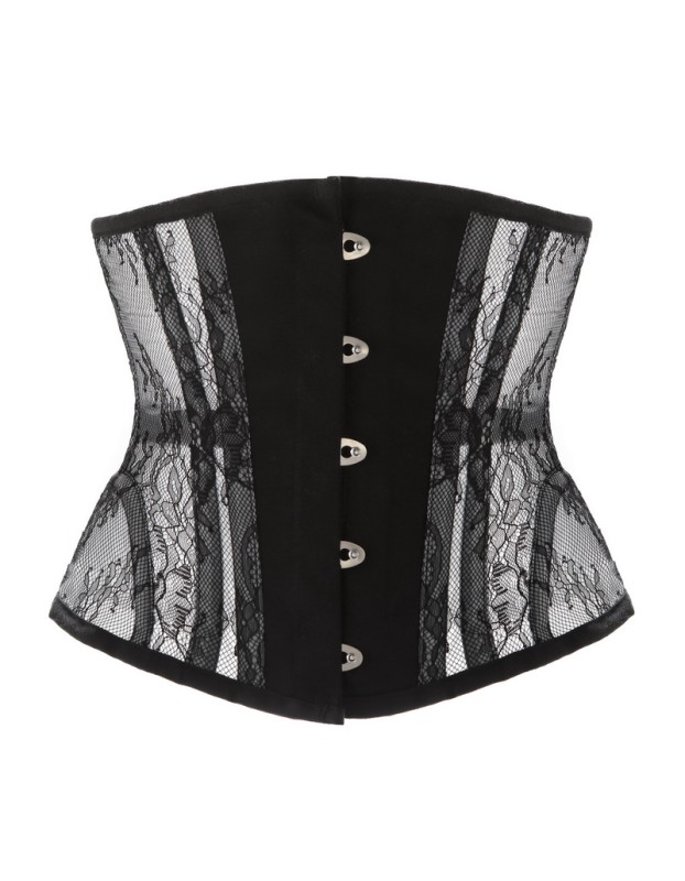 Women Sexy Lace Mesh Breathable Steel Boned Slimming Belt Waist Trainer Corset MS1525