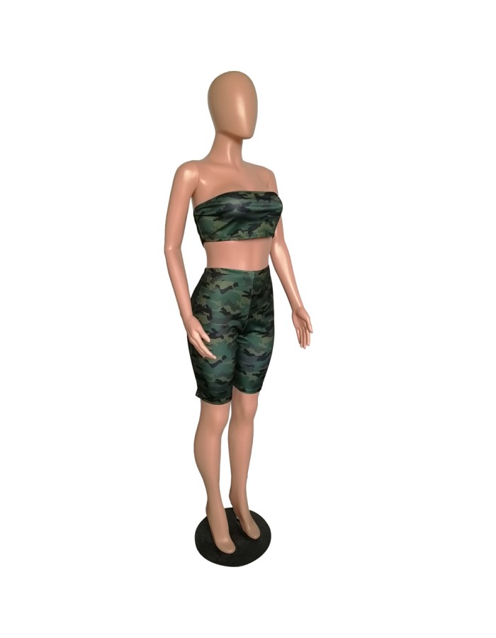 Sexy Camouflage Bodycon Two Piece Set M8453