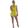 New sexy ladies candy color sleeveless one-piece jumpsuit with belt