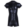 Mens Mesh Lingerie Bodysuits Sexy Catsuit Latex Stretch PVC Jumpsuit M6016