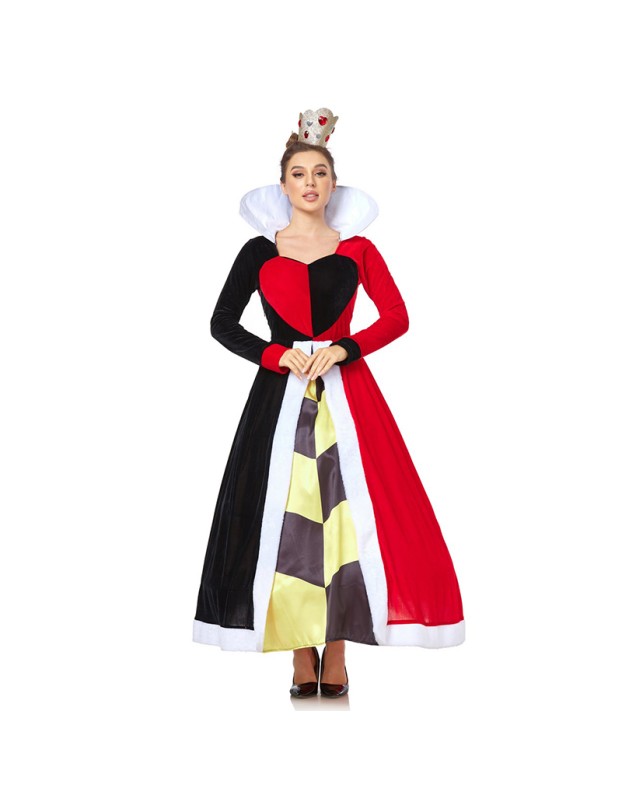 Halloween Cosplay Queen Of Hearts Dress Poker Party Performance Costume SM20282