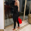 Women Sexy Solid See-through Hollow Out Skinny Jumpsuit Culbwear CM811