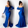 Women High Cut Evening Dress Off-shoulder Sexy Bodycon Dress M19002