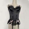 Sexy Black Lace Push Up Bra Corset Lingerie with Gathers M1651