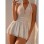 Sexy Hanging Neck Nightdress Backless Perspective Mesh Gauze Skirt Swing Set YSF704