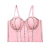 Bright Drill Tight Wrap Chest Suspender Inner Take Top Nail Bead Corset KN8185