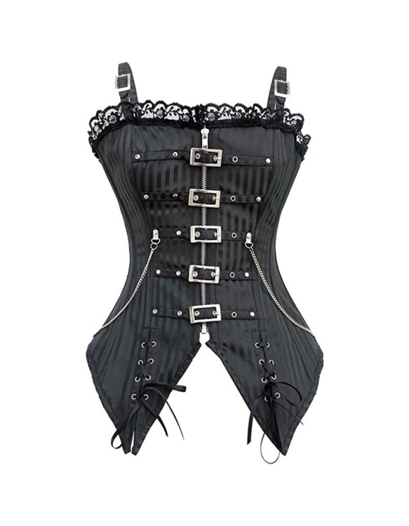 Black and Red Shoulder Straps Corset m1415