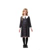 Girl Addams Family Costume Wednesday Addams Black Dress Cosplay Costume YM5820