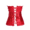 Lace Trim Bow Satin Corset Plus Size M1722A