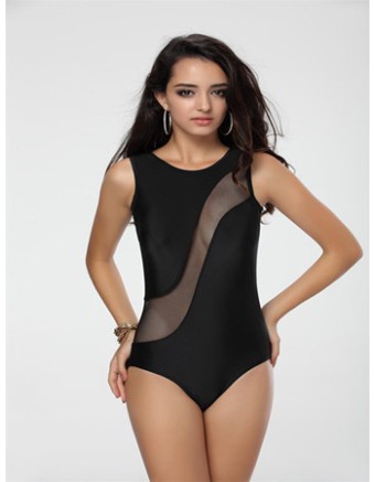 Black Mesh Highlight One-piece M5308