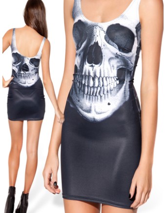skull pattern catsuit m7242