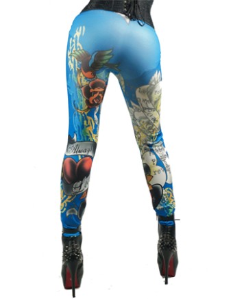 Seamless Tattoo Leggings trousers FG001BL