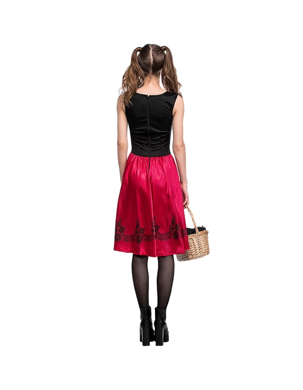 Little Red Riding Hood Costume Halloween Dress Party Suit Fairy Tale Cosplay SM40764