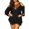 Solid Sexy Sleepwear Plus Size Sleep Dress M30361