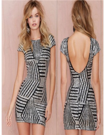 Lady top style silver midi dress for any occasion M30031b