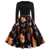 Long Sleeve Polka Dot Classic Party Casual Women Dress JY13106
