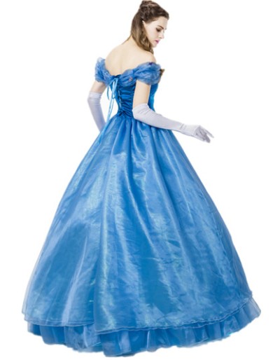 2016 Blue Adult Cinderella Cosplay Costume