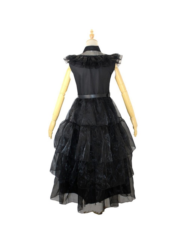 Addams Family Gauze Dress Costume Wednesday PROM Dress Cosplay YF411