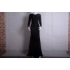 Black Long Sleeves Design Maxi Dress M3971a