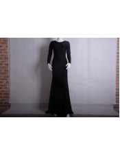 Black Long Sleeves Design Maxi Dress M3971a