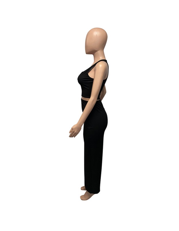 women vest short sexy outfit clothes hanging neck two piece skirt set M30174