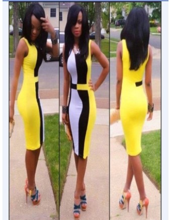 Sexy Sleeveless Printed Adult Bandage Bodycon Dress M3797