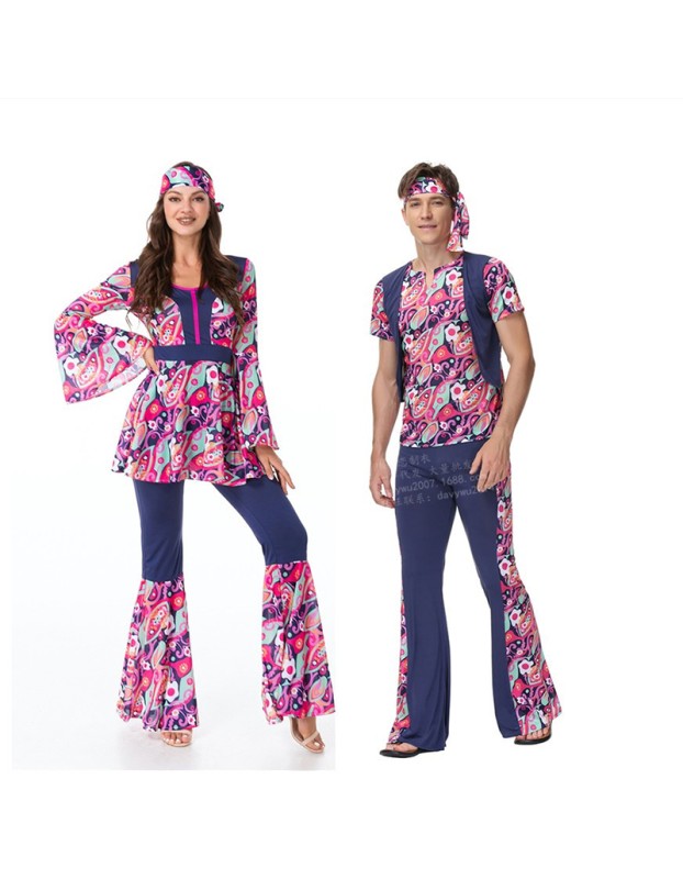 Retro Hip Hop Dance Costume Men And Women Native Indians Clothing Sets MS1642 1643