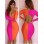 Sexy Club Bodycon Yellow and Rose Cut Out Backless Mini Dress M3608B