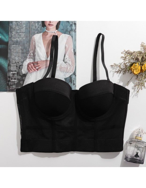 Sports Bra Mesh Yarn Underwire Fishbone Suspender Breathable Underwear KN8594