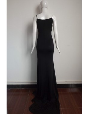 Fashion Top Style Black Long Evening Dress M3993