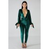 Sexy Jumpsuit Bandage V-neck long-sleeve Velvet sexy backless jumpsuit M8290